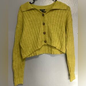 Women’s Wild Fable yellow and green Button-Up Cardigan size M
